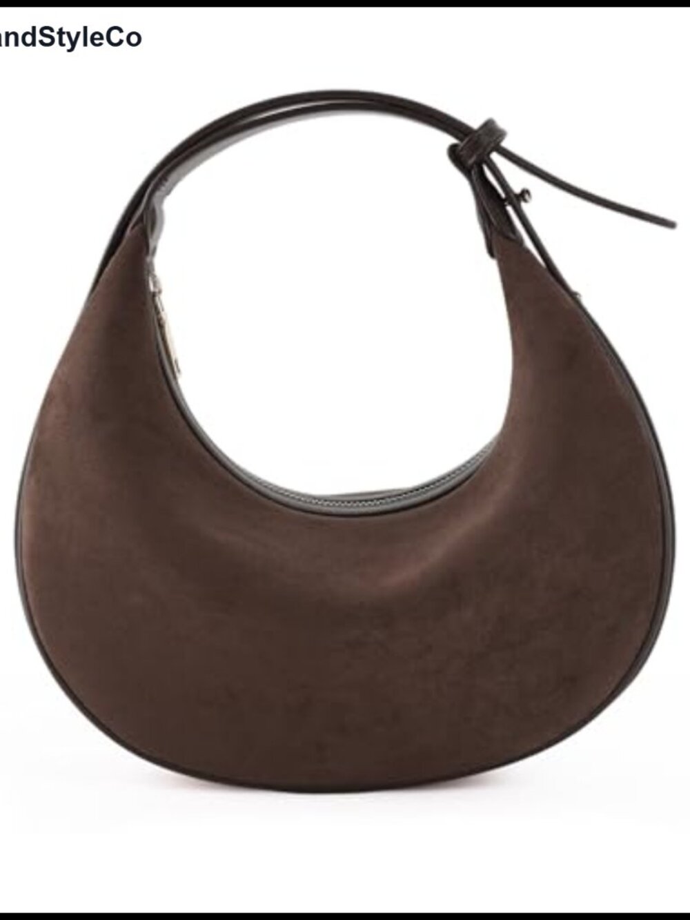 Suede Crossbody Bag for Women Crescent Shoulder Hobo Purse with Adjustable Strap